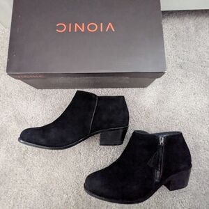 Vionic Black Suede Ankle Booties
